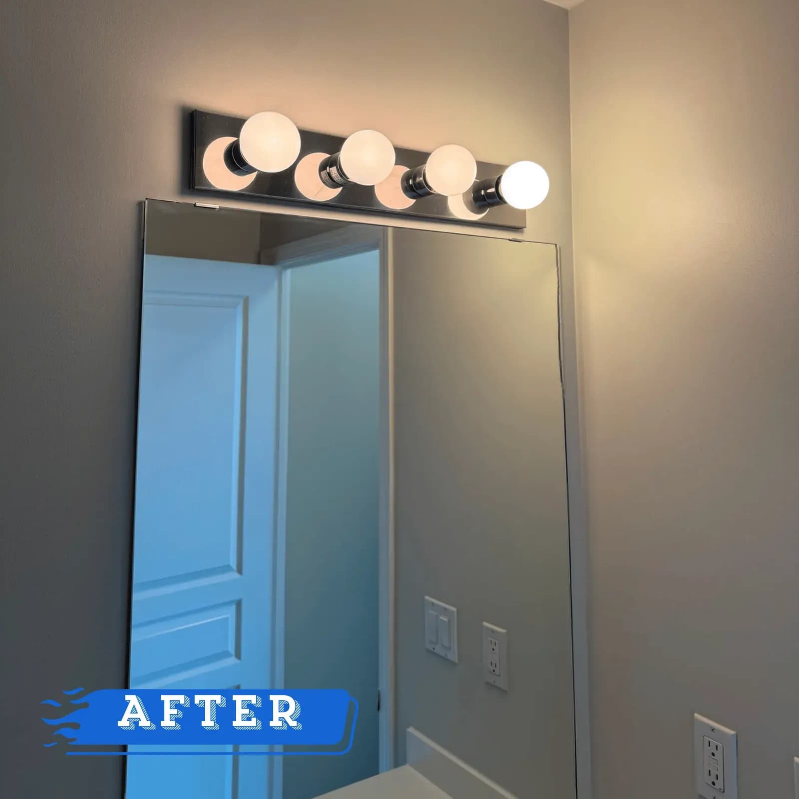 Vanity Lighting Install — after