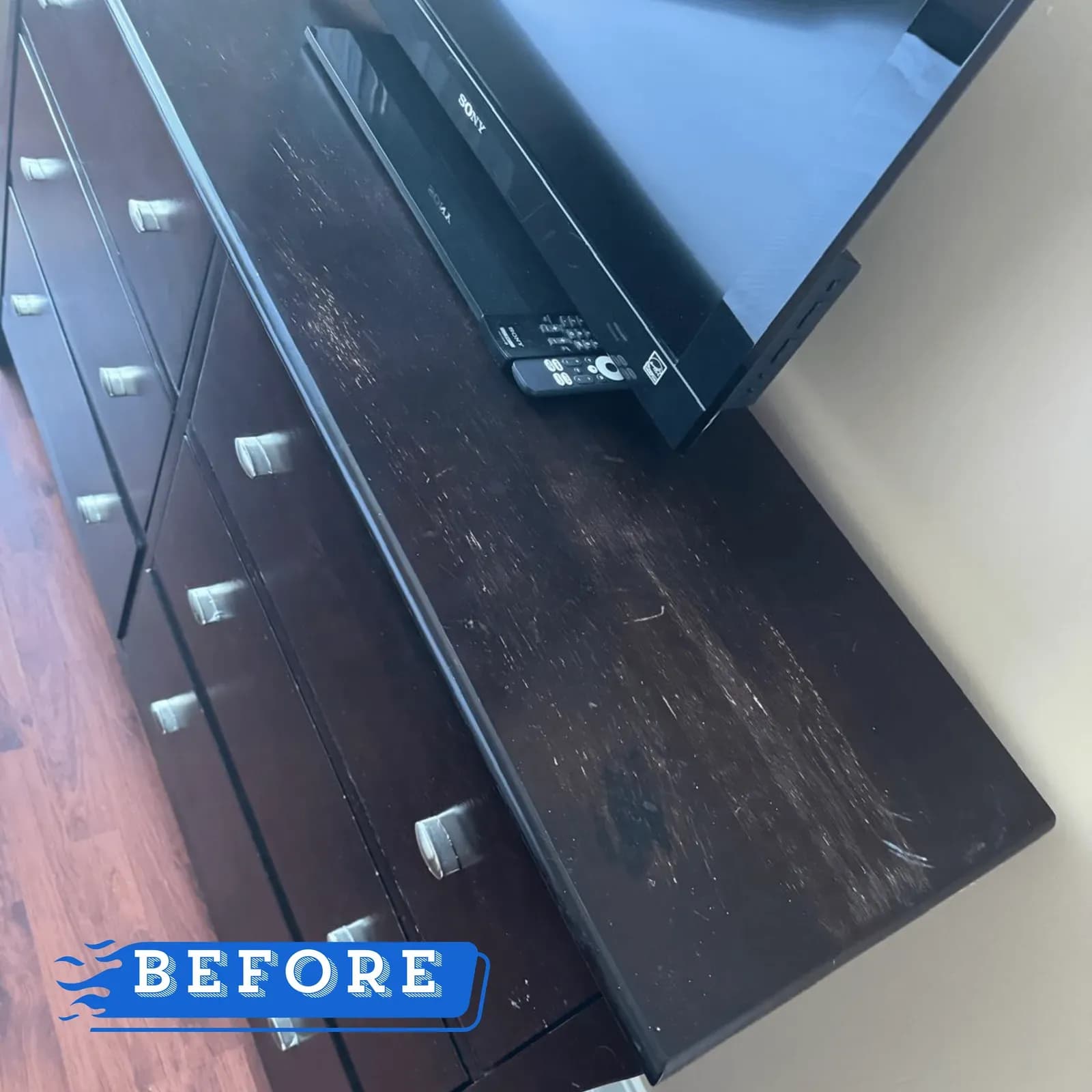 Dresser Refinishing — before